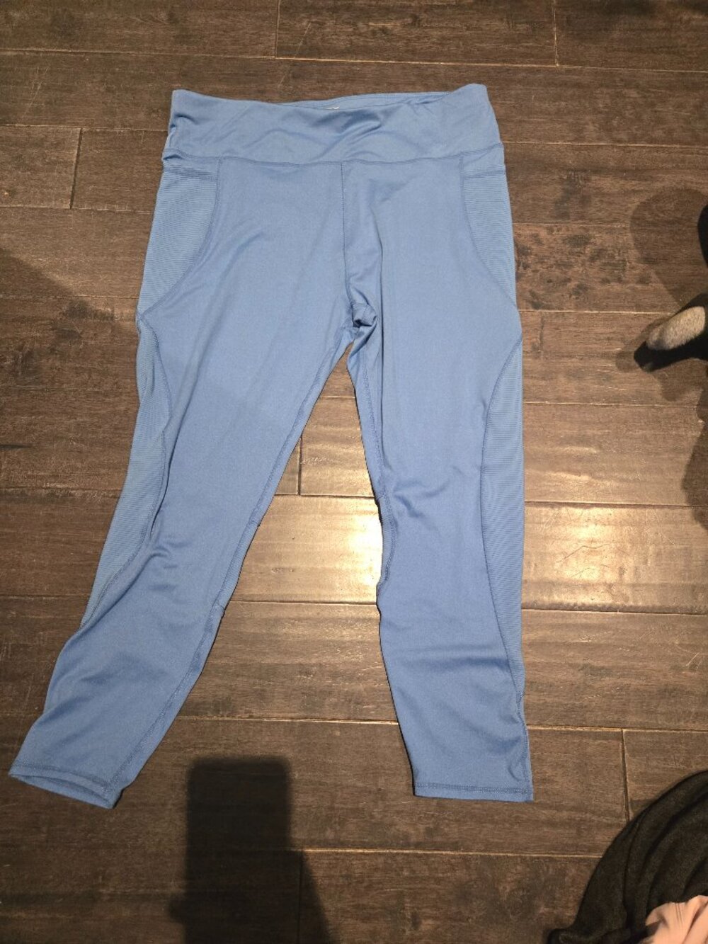 ACX Active Women’s Cropped Mesh Panel Leggings | Size Extra Large | Blue